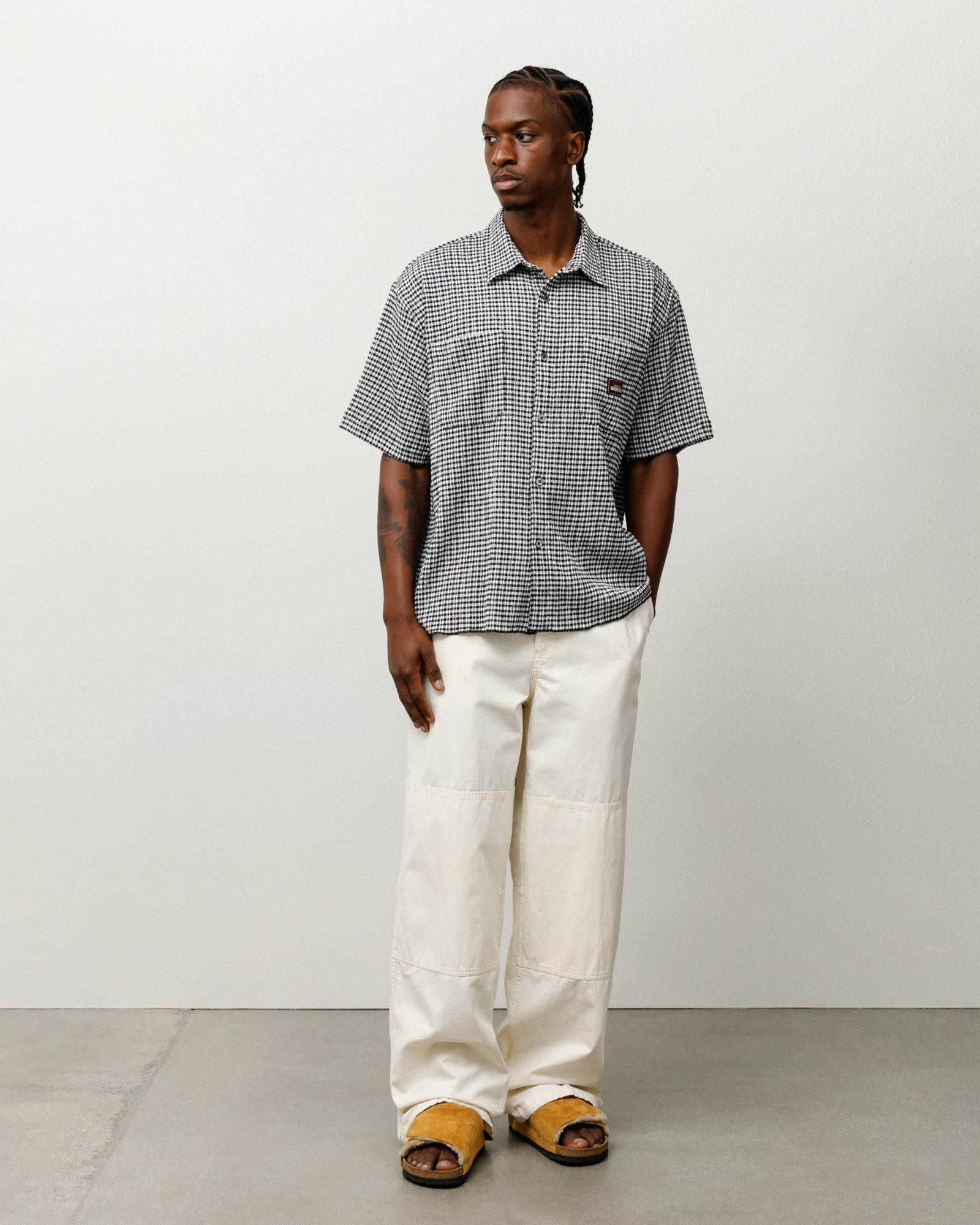 CRINKLED CHECK SS SHIRT