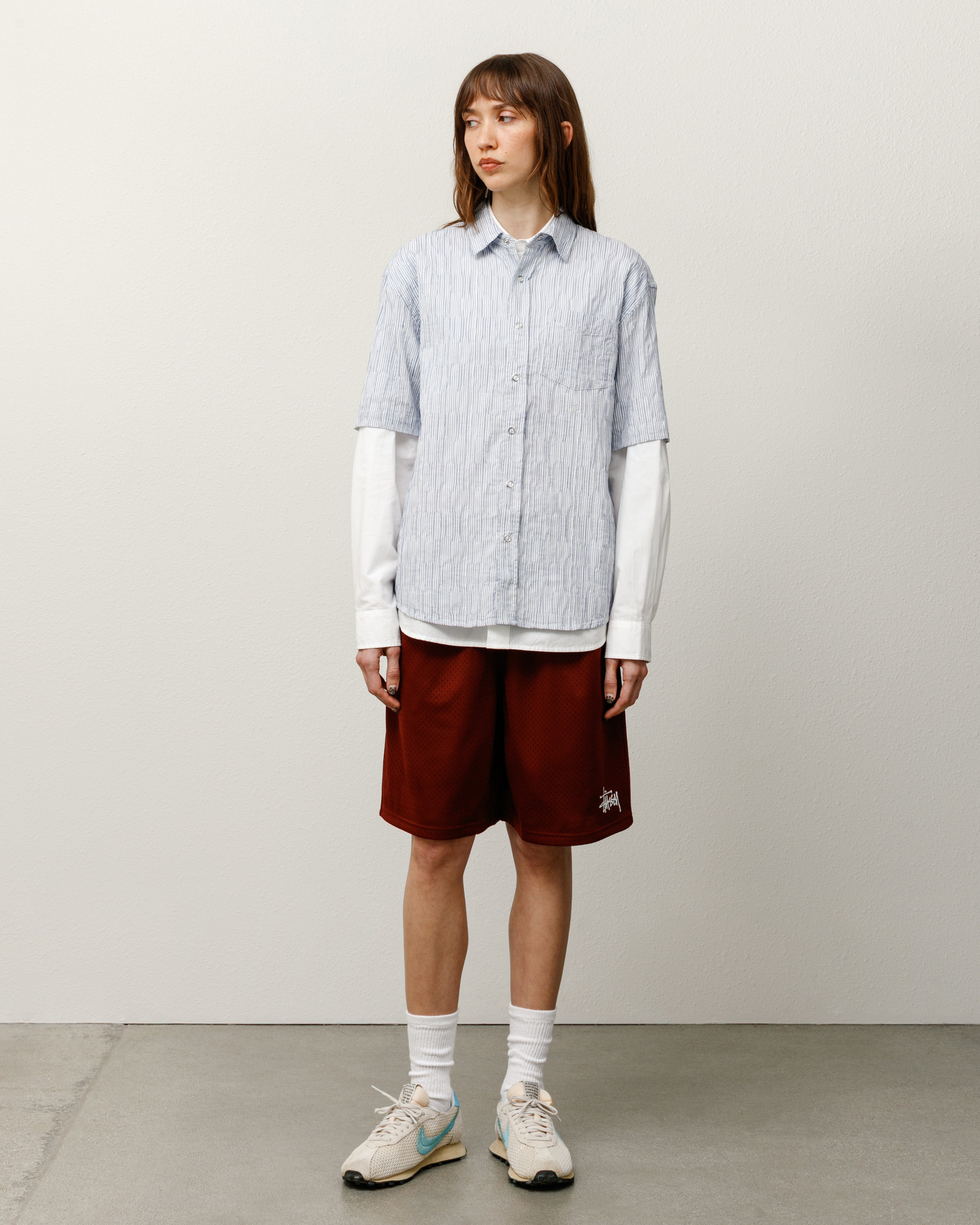 WAVY STRIPED SHORT SLEEVE SHIRT