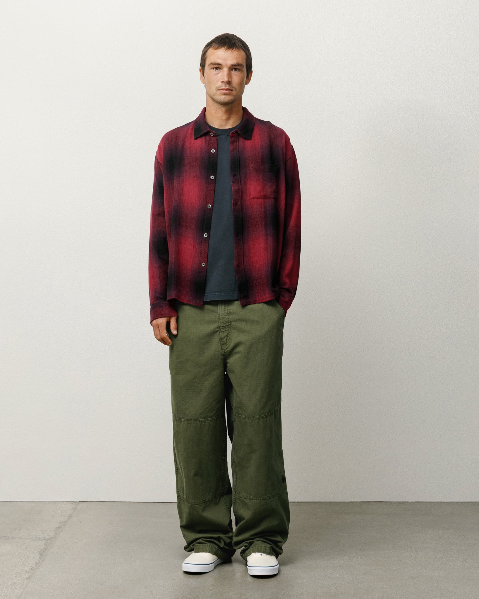 LOOSE WEAVE PLAID SHIRT