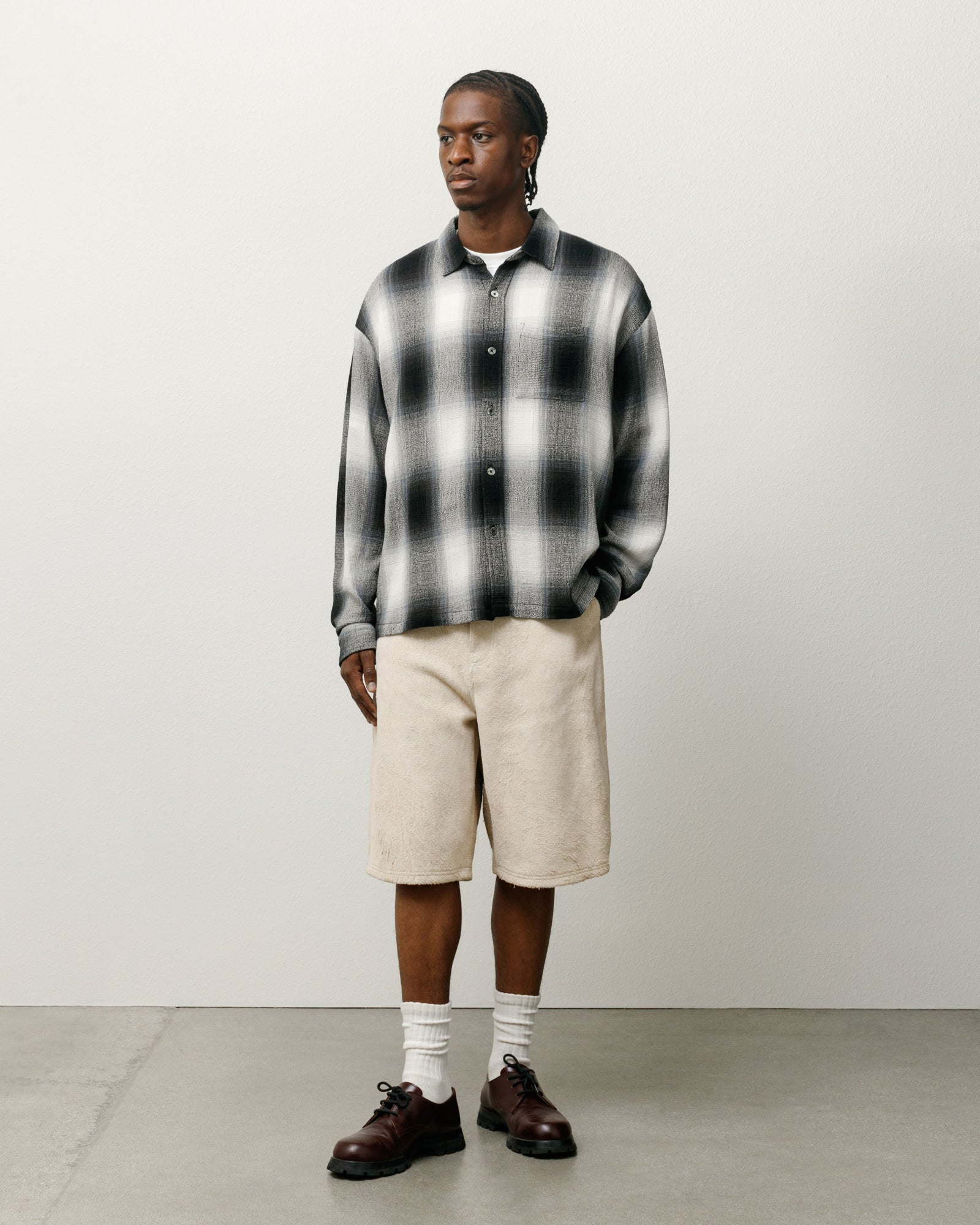 LOOSE WEAVE PLAID SHIRT